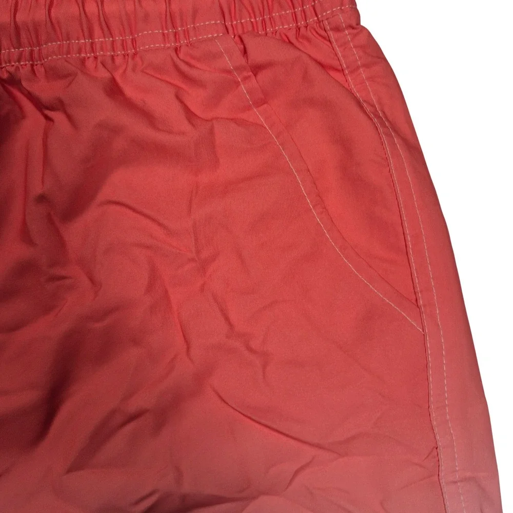 Mens Coral Pink Ombre Swim Trunks XL Beach‎ Board Shorts Vacation Pool